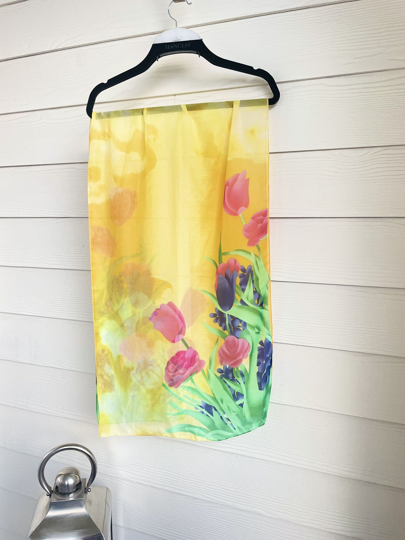 Vintage 70s Colorful Floral Scarf,