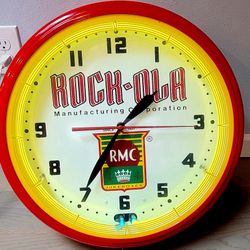 Rock-Ola RMC Jukebox Neon Wall Clock.