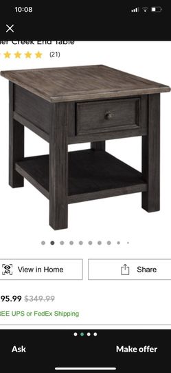 Side Table Greyish  And Dark Brwn Under