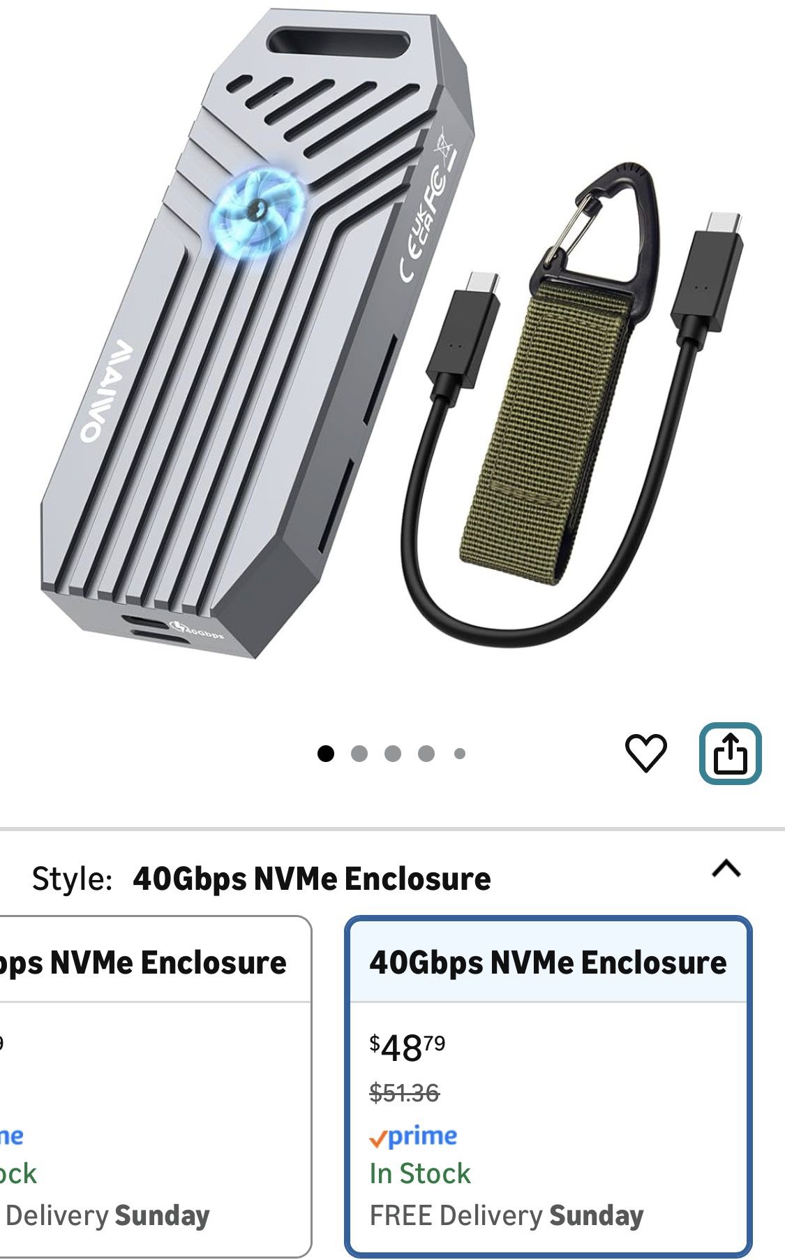 MAIWO K1695 M.2 NVMe SSD Enclosure ASM2464PD 40Gbps