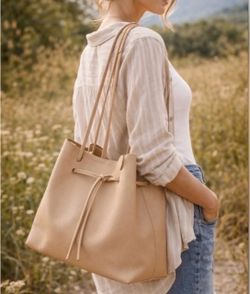8 Other Reasons Beige Faux Leather Tote Bag - BRAND NEW with dust bag
