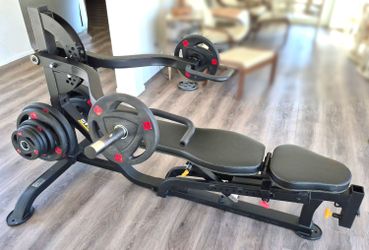 Powertec Multipress bench press with 270 lb vinyl weights