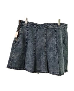 NWT Y2K Acid Wash Denim Pleated Mini Skirt Size 17