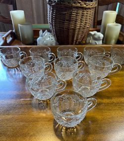 Set Of 11 Vintage Punch Cups L. E. Smith Glass Company "Daisy and Buttons"