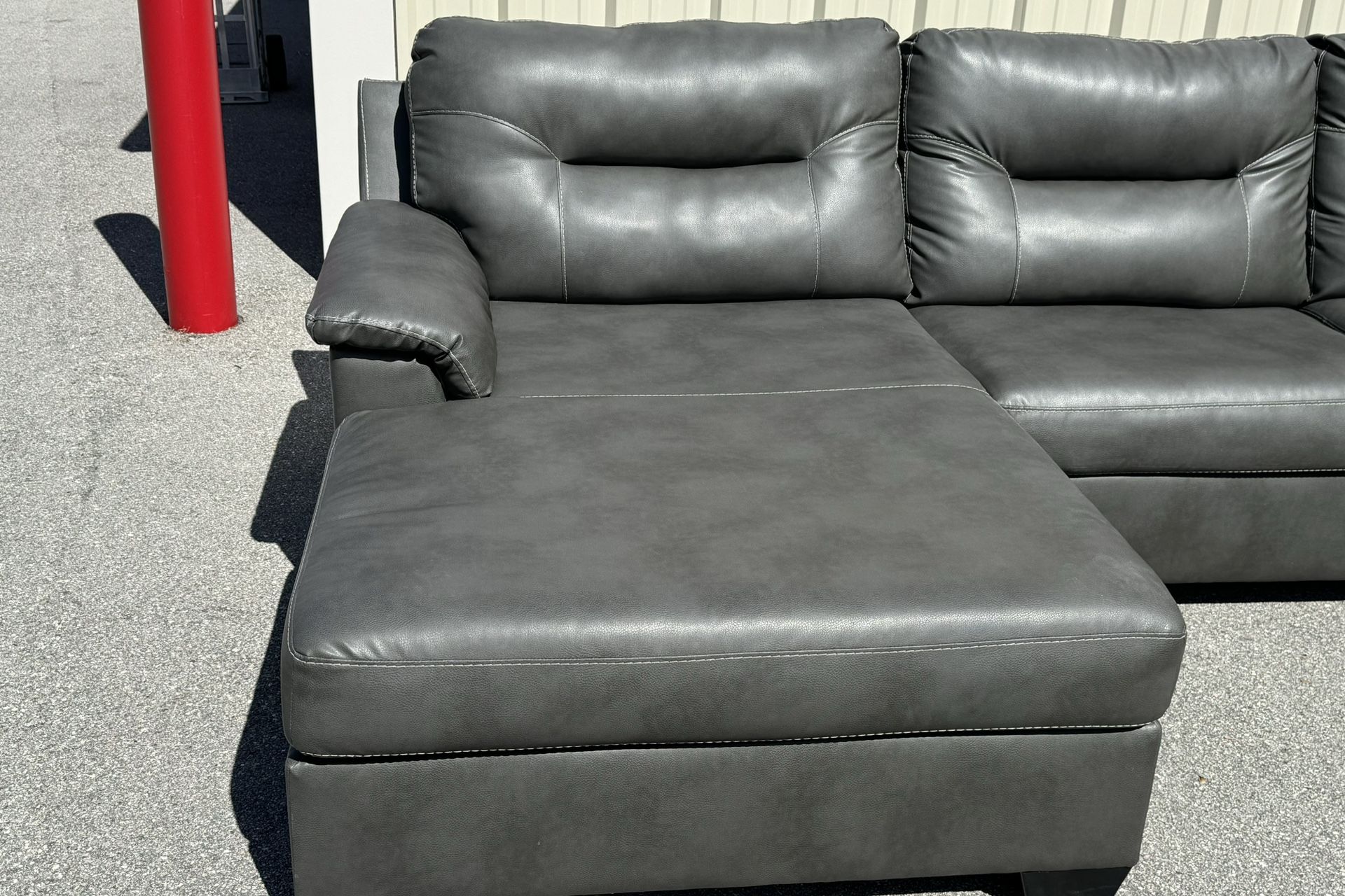 Ashley Furniture 2Piece Grey Leather Sectional Delivery Available for Sale in Cape Coral, FL