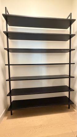 CB2 Exclusive Stairway Wide Black Metal Wall Mount Bookshelf 96''