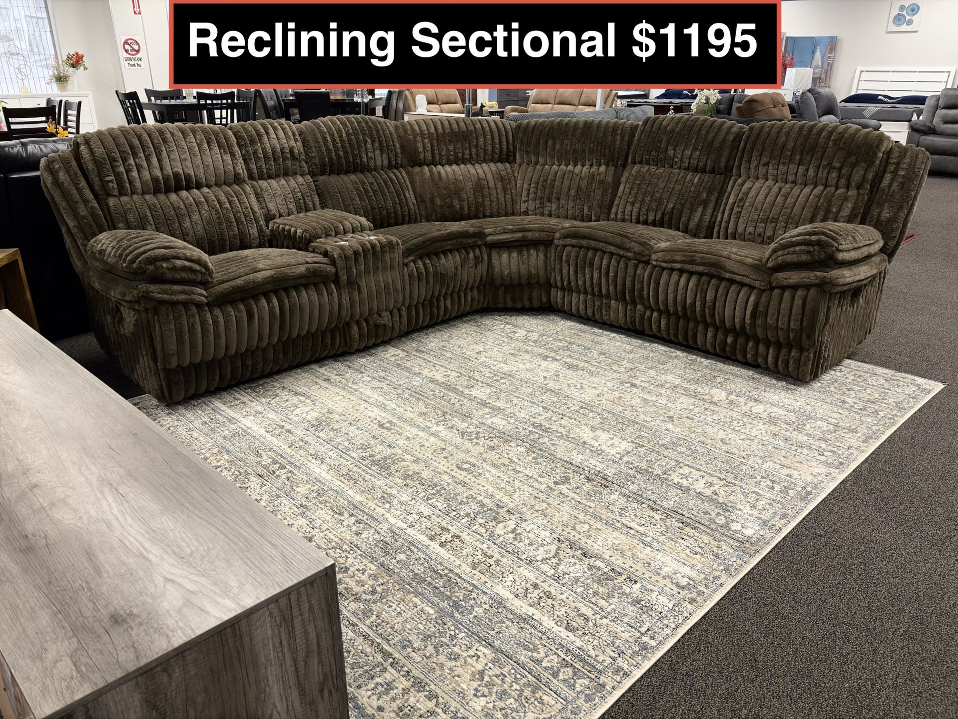 STORE CLOSING !!! New Big Sectional With 2 Recliners