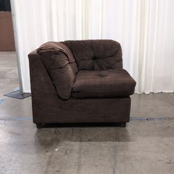 Brown Microfiber Tufted Sectional Corner Chair
