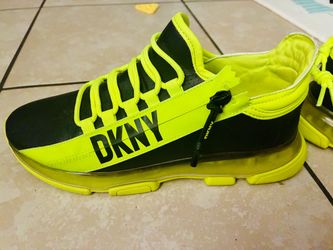 DKNY Neon Yellow and Black Sneakers