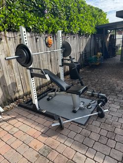 2” Heavy Duty Complete Workout Set/Gym, Over 325lbs in total weight. Everything in pics is included