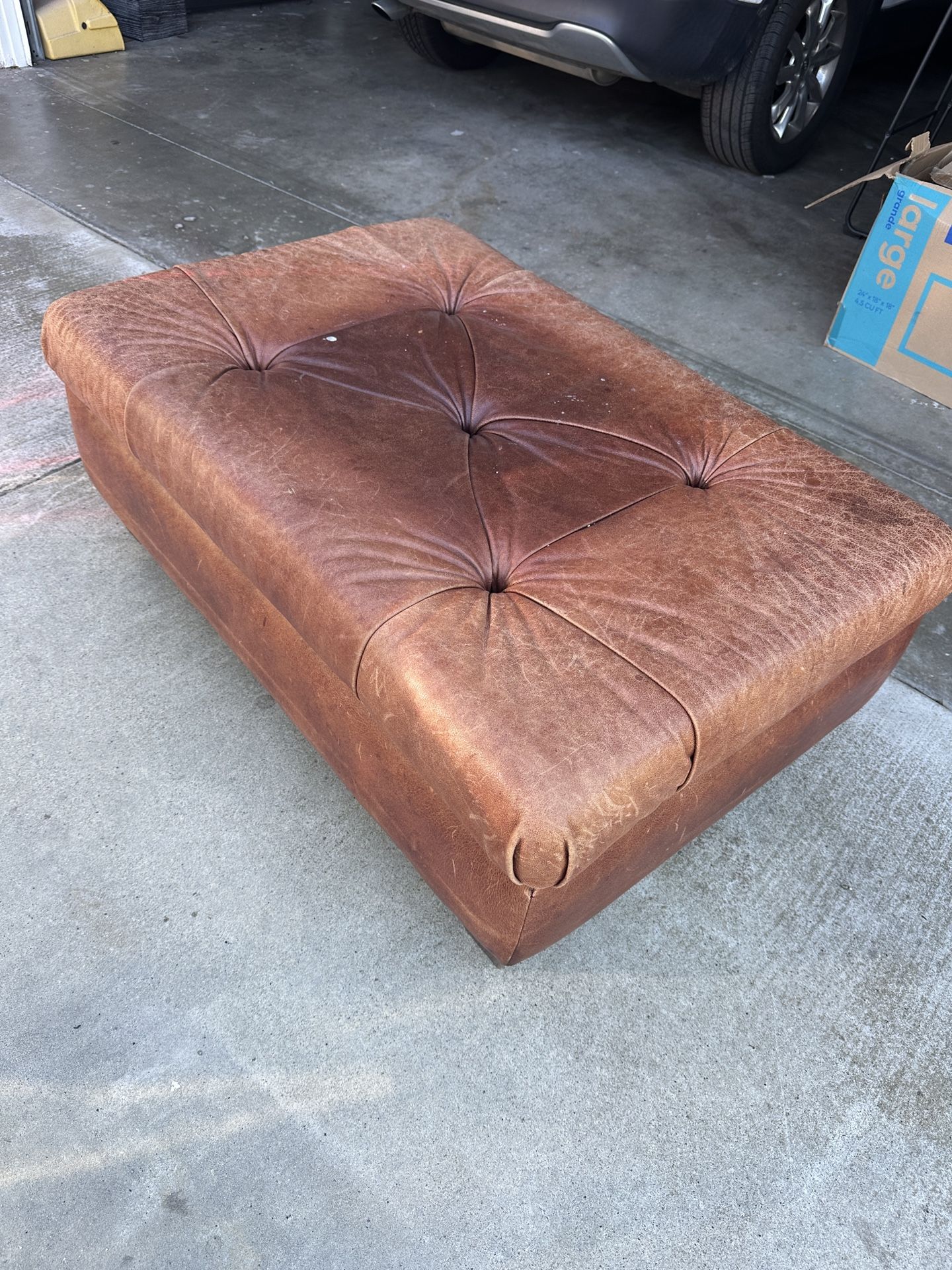 Leather Ottoman — FREE