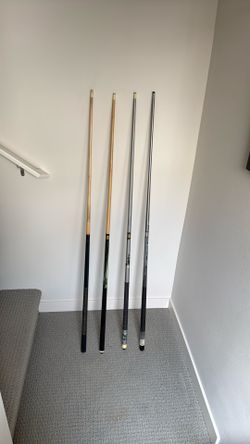 Your Choice of Pool Cues, All Unscrew in Middle, $20 Each