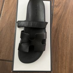 Mayven Black Leather Sandals