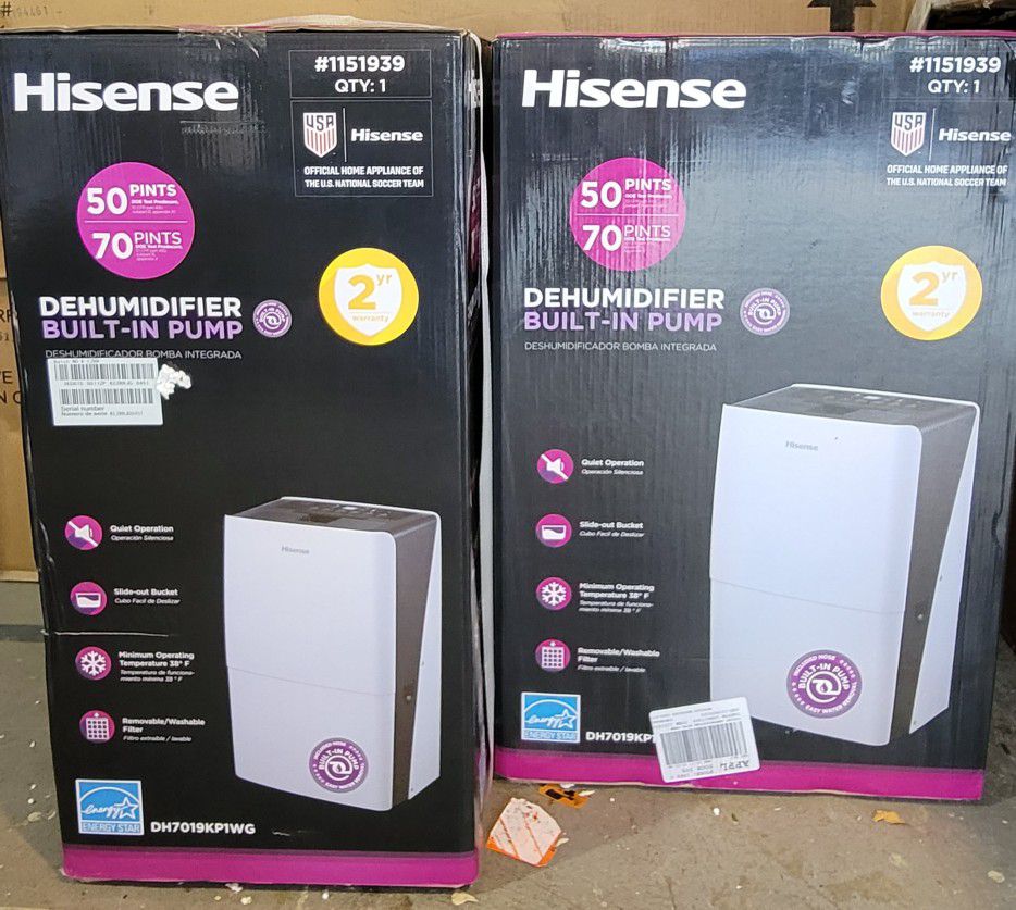 Hisense 50-Pint 2-Speed Dehumidifier With Built-in Pump ENERGY STAR (2 Available)