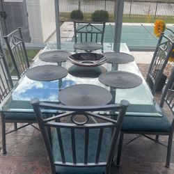 Metal  Iron Powder Coated Table  And Chairs