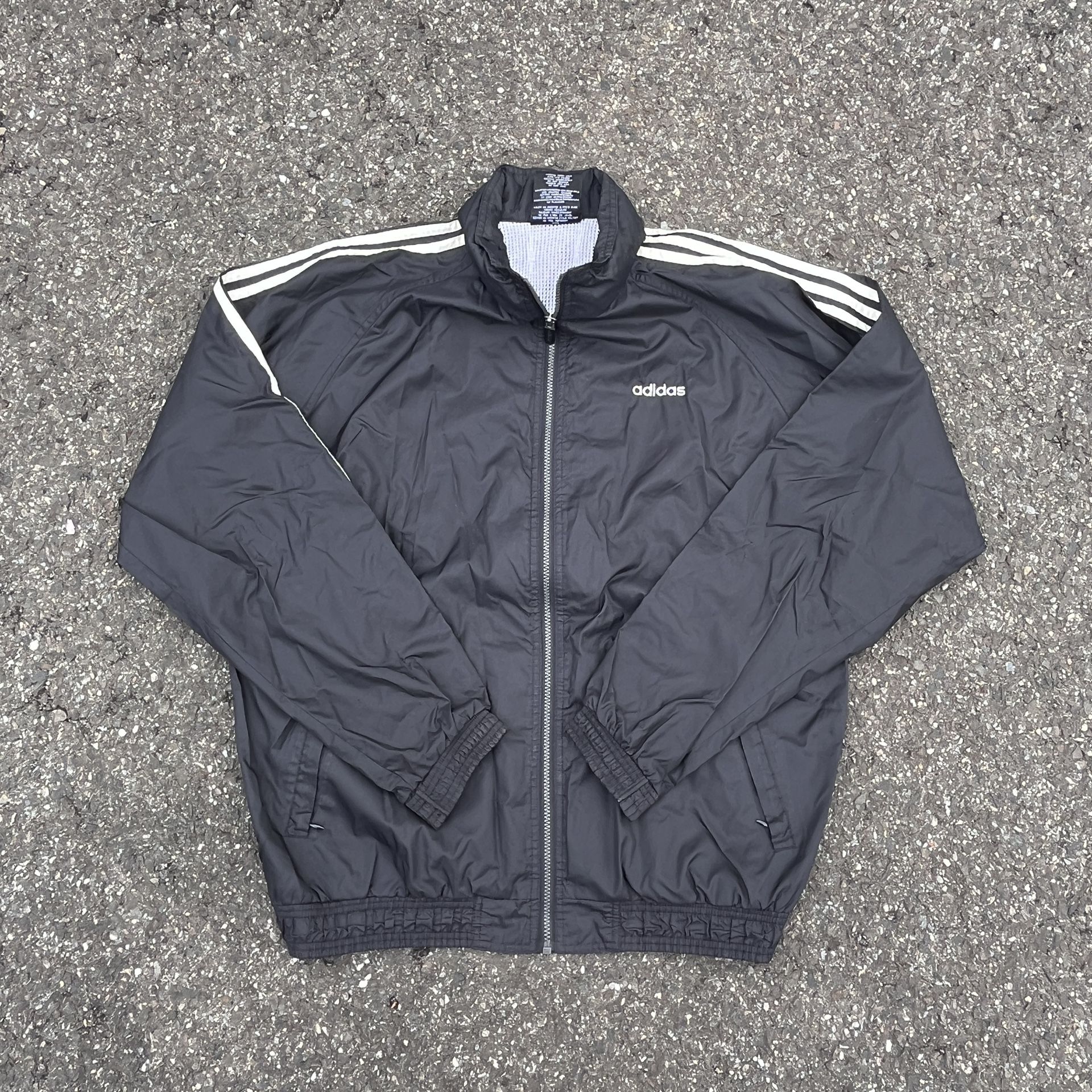 Vintage Y2K Adidas Black Zip Up Windbreaker Jacket