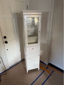 White bathroom cabinet