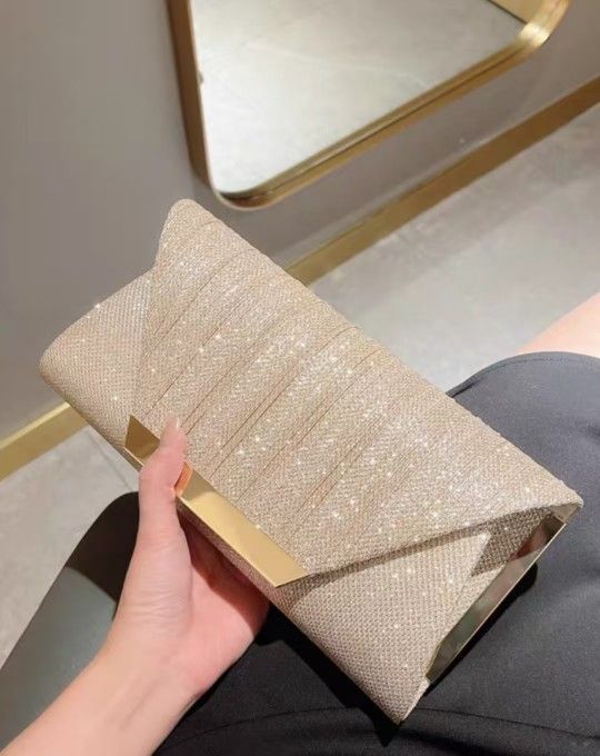 🔥2025 New European And American Style Princess Bag! Sequin Pleated Shoulder Bag, Gold, Silver And Black Colors Available✨✨