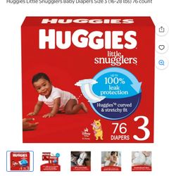 Huggies Little Snugglers Baby Diapers Size 3 (16-28 lbs) 76 count