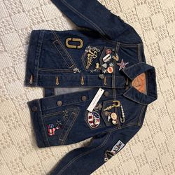 Marc Jacobs Studded Patch Embroidered Denim Jacket