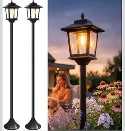 Solar Post Lights Outdoor, 2-Pack 63"