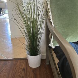 IKEA Faux Plant And IKEA White Vase