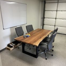 Wooden Conference Table W/4 Chairs!