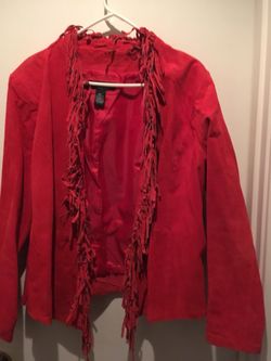 Cleaning Closet Sale- Sz. Lg.Suede Fringed Jacket