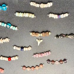 Handmade Bead and Shell Connector Pieces for Jewelry Making - Lot of 20+
