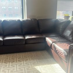 Brown Leather Couch