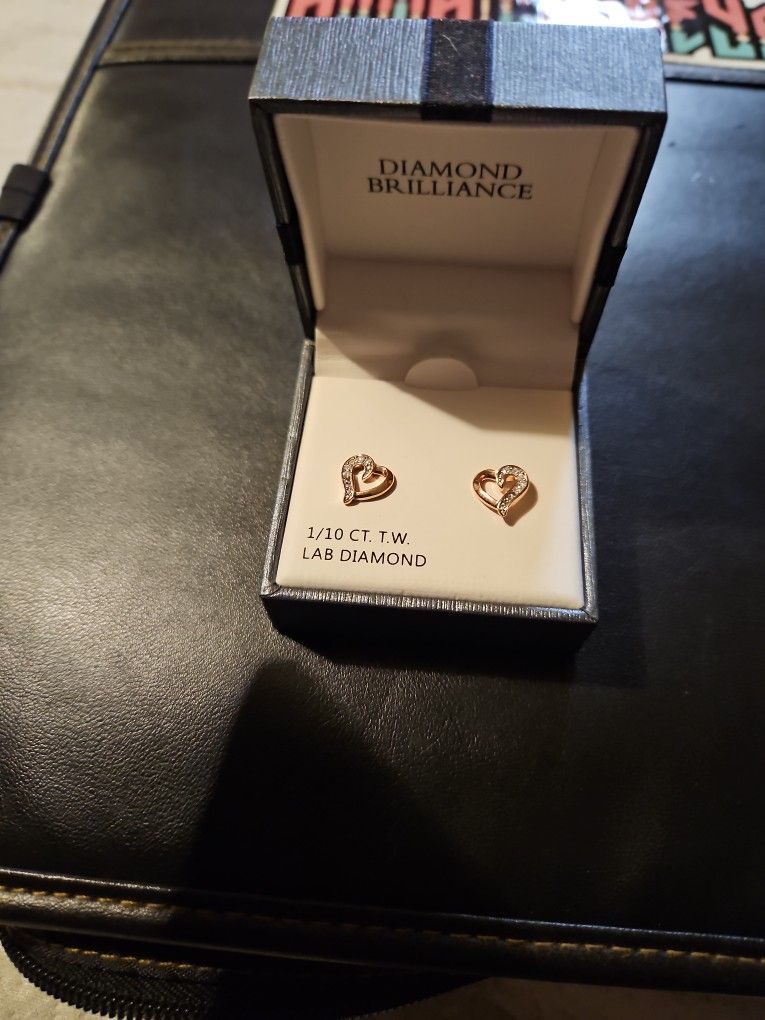 Heart shaped diamond earrings