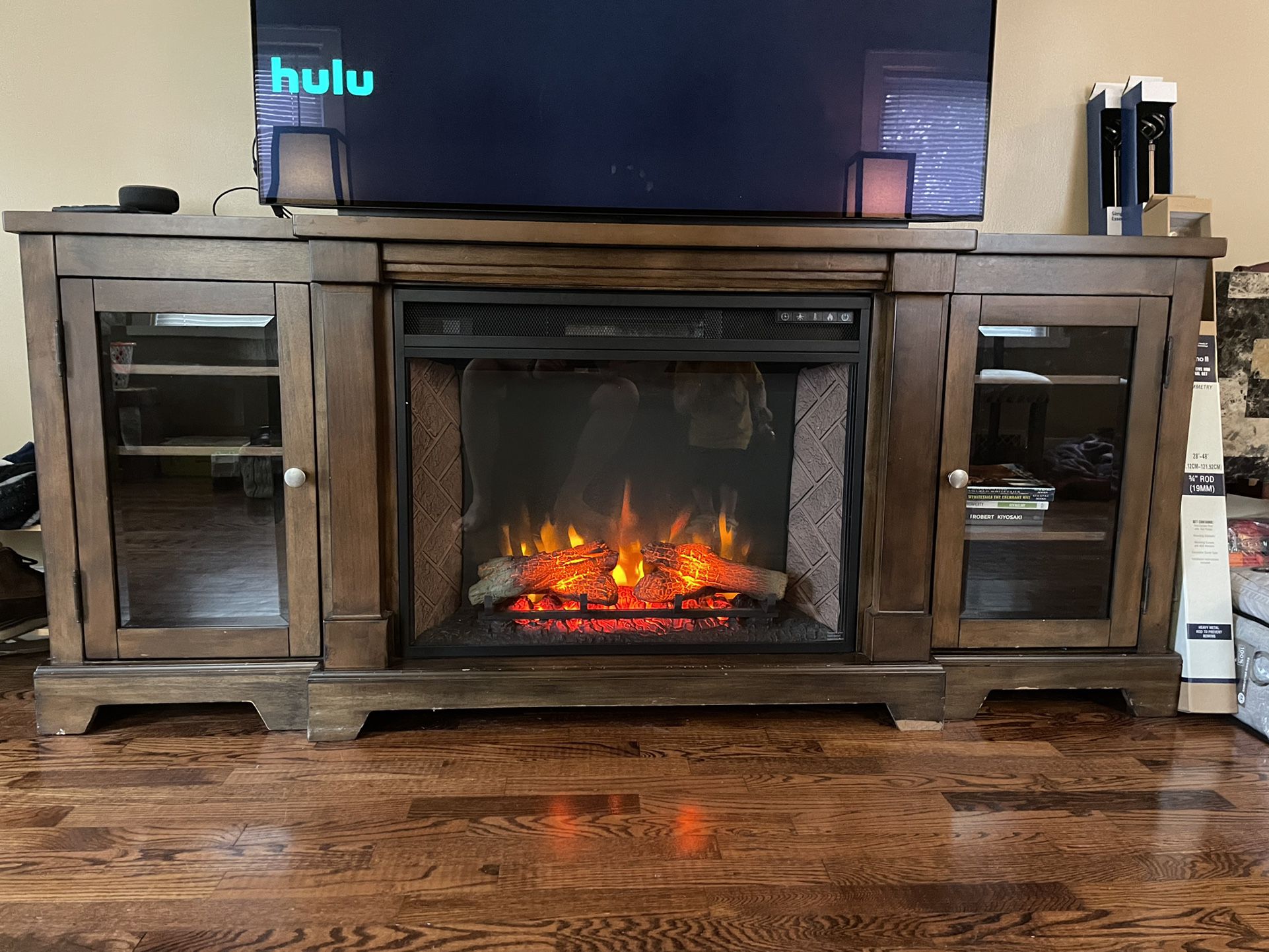 Entertainment Center with electronic Fireplace 