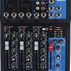 Professional 4/7 Channel Live Studio Audio Sound USB Compact DJ Mixer Mixing Console (4 Channel)

