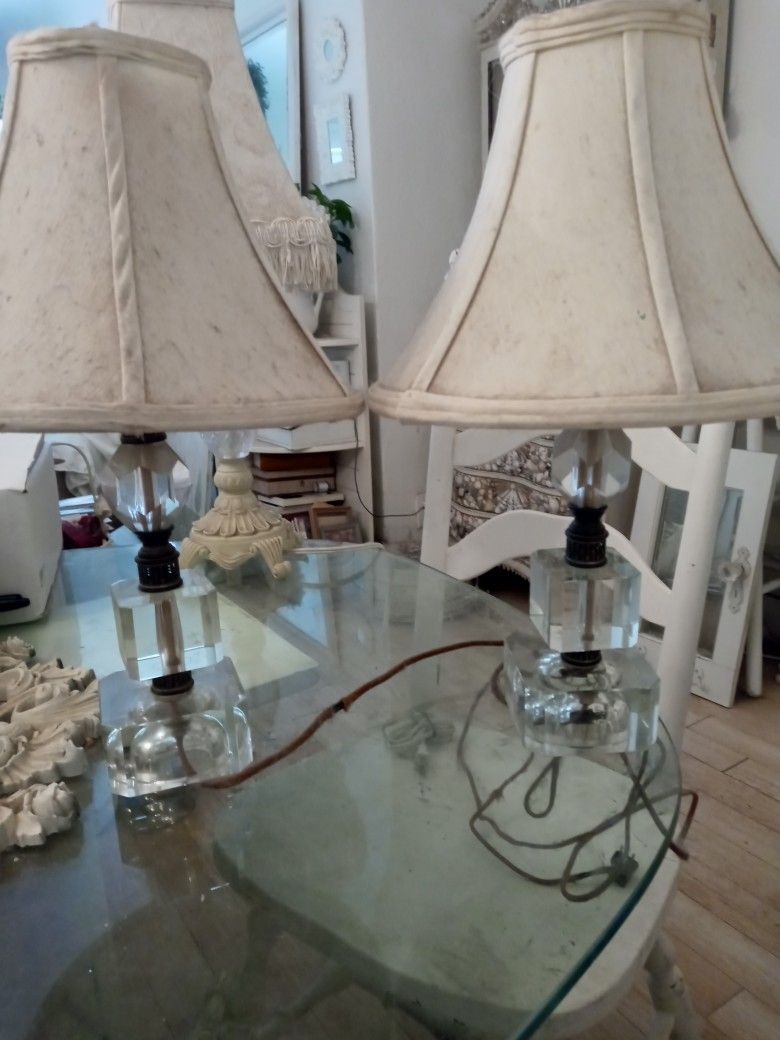 Antique Vintage Crystal Lamps