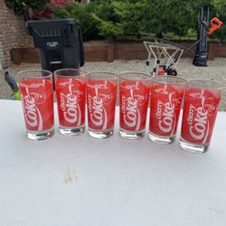 6 Coke Glasses 