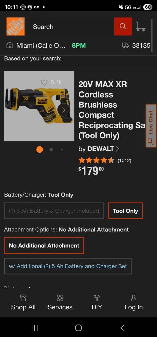 20V MAX XR Cordless Brushless Compact Reciprocating Saw (Tool Only)