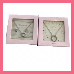 NIB Women’s Silver Earrings and Necklace Set