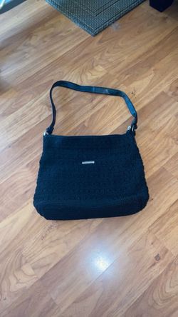 Rosetta Black Crocheted Shoulder Bag