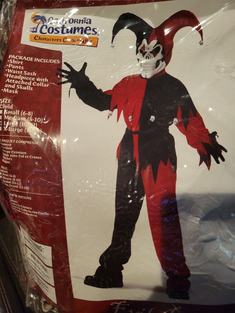 Halloween Evil Jester Kids Costume
