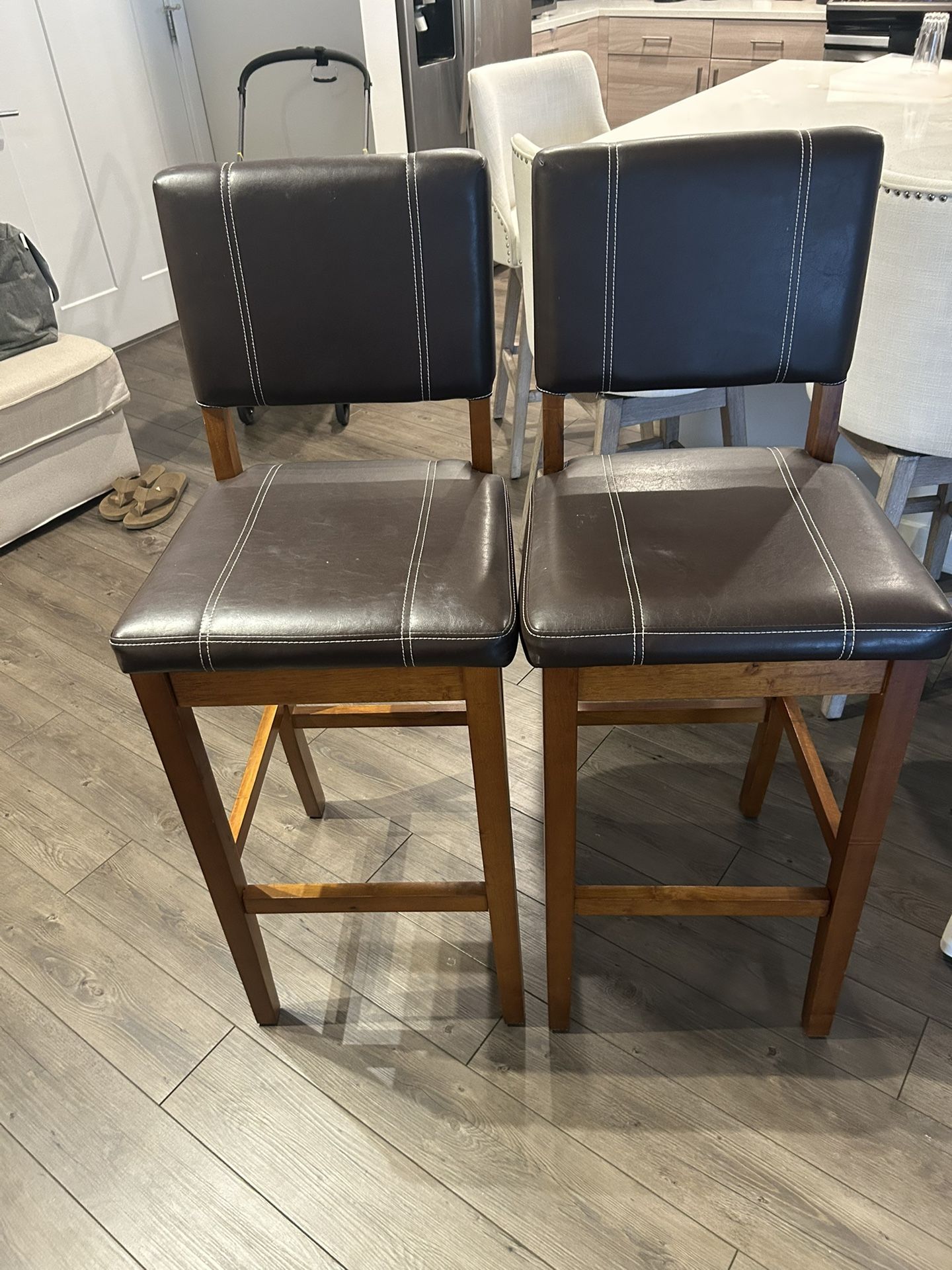 Faux Leather High Dining Stool