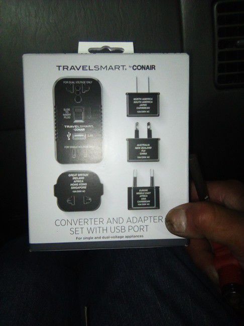 Travel smart/Conair Converter And Adapter Set With USB Port 
