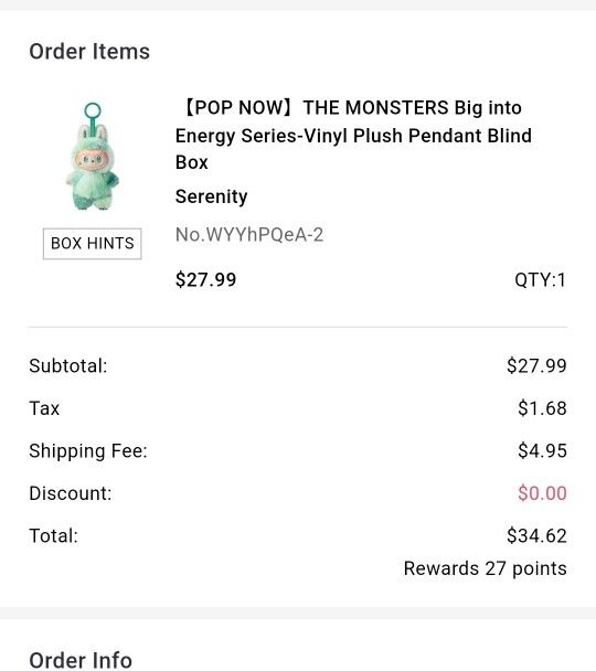 Brand New Labubu From Popmart