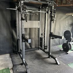 PRO SERIES Ultimate 3-1 Half Rack Functional Trainer w/Smith Machine Bar | 400lb Stack | Gym Equipment | Fitness | Commercial | Squat Rack 