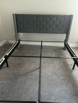 Gray bed frame (Queen Size)