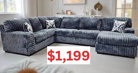 New grey sectional with free delivery