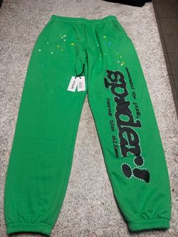 Green Sp5der sweatpants