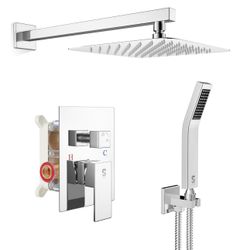 SR SUN RISE SRSH-F5043 Bathroom Luxury Rain Mixer Combo Set Wall Mounted