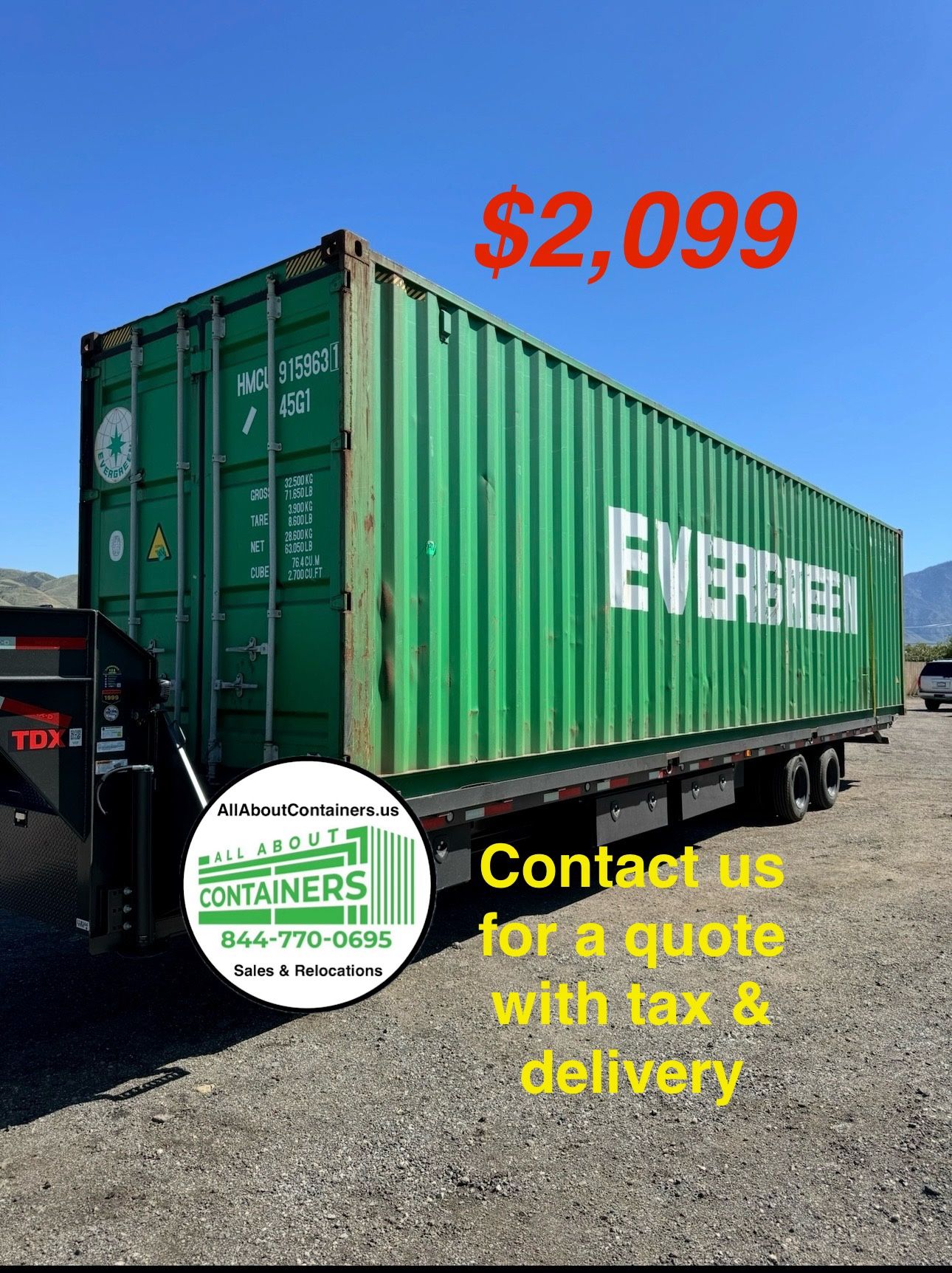 High Cube Storage/Shipping Containers