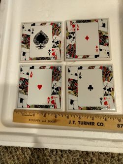 CARD COASTERS 4 1/4 X 4 1/4 CERAMIC $5