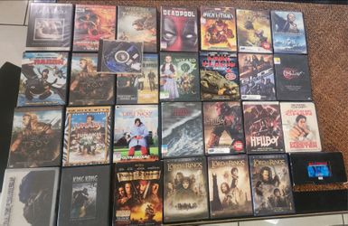 Dvd's and a blizzard game ,and a vhs cassette